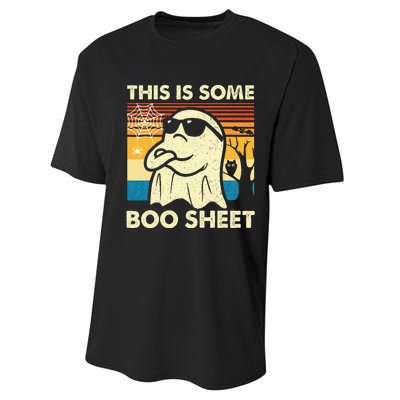 This Is Some Boo Sheet Ghost Retro Funny Halloween Performance Sprint T-Shirt