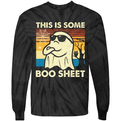 This Is Some Boo Sheet Ghost Retro Funny Halloween Tie-Dye Long Sleeve Shirt