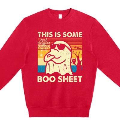 This Is Some Boo Sheet Ghost Retro Funny Halloween Premium Crewneck Sweatshirt