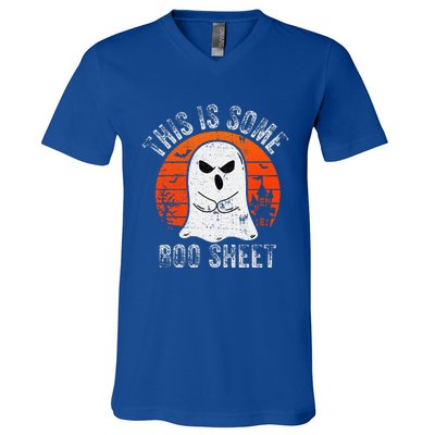 This Is Some Boo Sheet Ghost Halloween Costume V-Neck T-Shirt