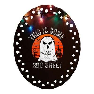 This Is Some Boo Sheet Ghost Halloween Costume Ceramic Oval Ornament