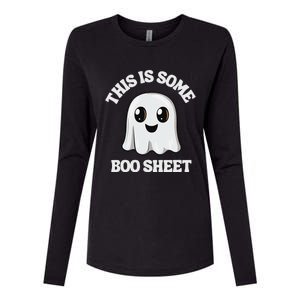 This Is Some Boo Sheet Ghost Retro Cute Halloween Womens Cotton Relaxed Long Sleeve T-Shirt