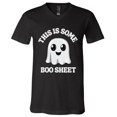 This Is Some Boo Sheet Ghost Retro Cute Halloween V-Neck T-Shirt