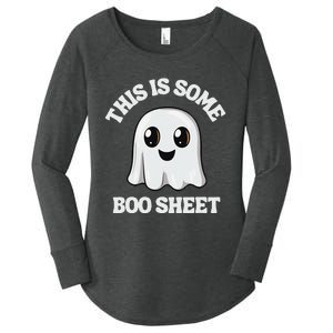 This Is Some Boo Sheet Ghost Retro Cute Halloween Women's Perfect Tri Tunic Long Sleeve Shirt