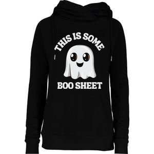 This Is Some Boo Sheet Ghost Retro Cute Halloween Womens Funnel Neck Pullover Hood