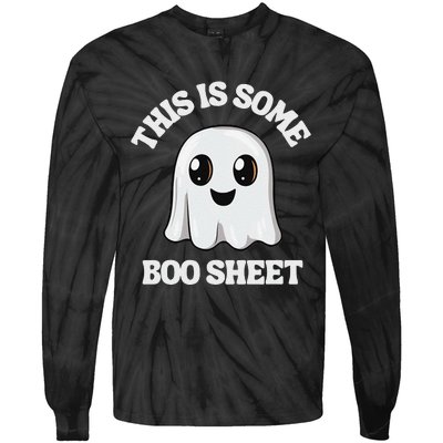 This Is Some Boo Sheet Ghost Retro Cute Halloween Tie-Dye Long Sleeve Shirt