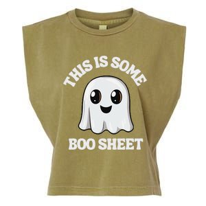 This Is Some Boo Sheet Ghost Retro Cute Halloween Garment-Dyed Women's Muscle Tee