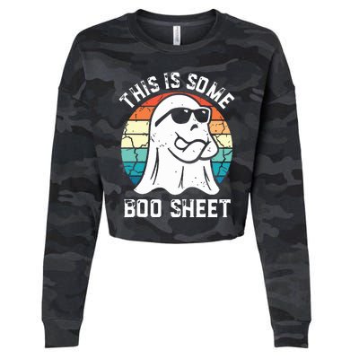 This Is Some Boo Sheet Halloween Ghost Funny Gifts Cropped Pullover Crew