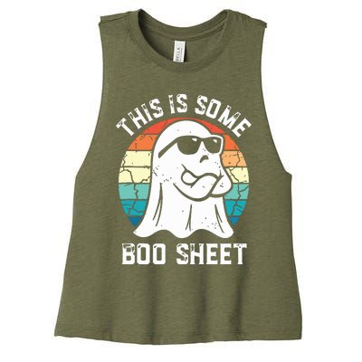 This Is Some Boo Sheet Halloween Ghost Funny Gifts Women's Racerback Cropped Tank