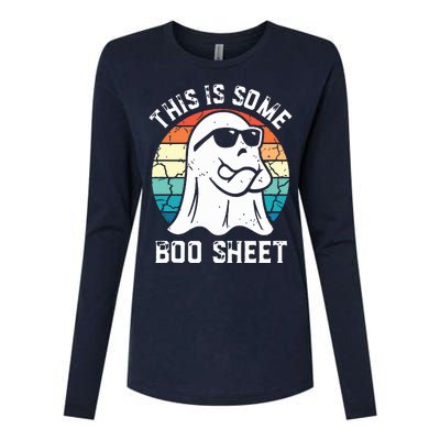 This Is Some Boo Sheet Halloween Ghost Funny Gifts Womens Cotton Relaxed Long Sleeve T-Shirt