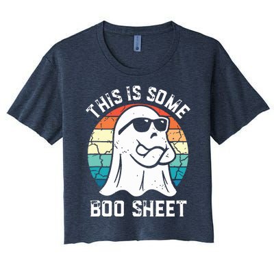 This Is Some Boo Sheet Halloween Ghost Funny Gifts Women's Crop Top Tee