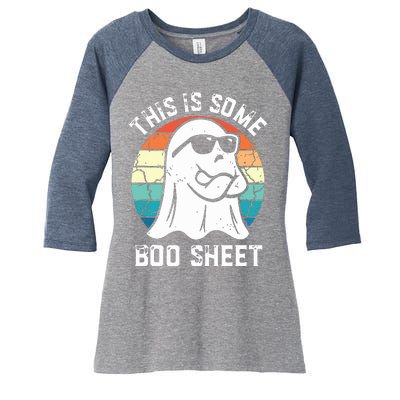 This Is Some Boo Sheet Halloween Ghost Funny Gifts Women's Tri-Blend 3/4-Sleeve Raglan Shirt