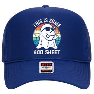 This Is Some Boo Sheet Halloween Ghost Funny Gifts High Crown Mesh Back Trucker Hat