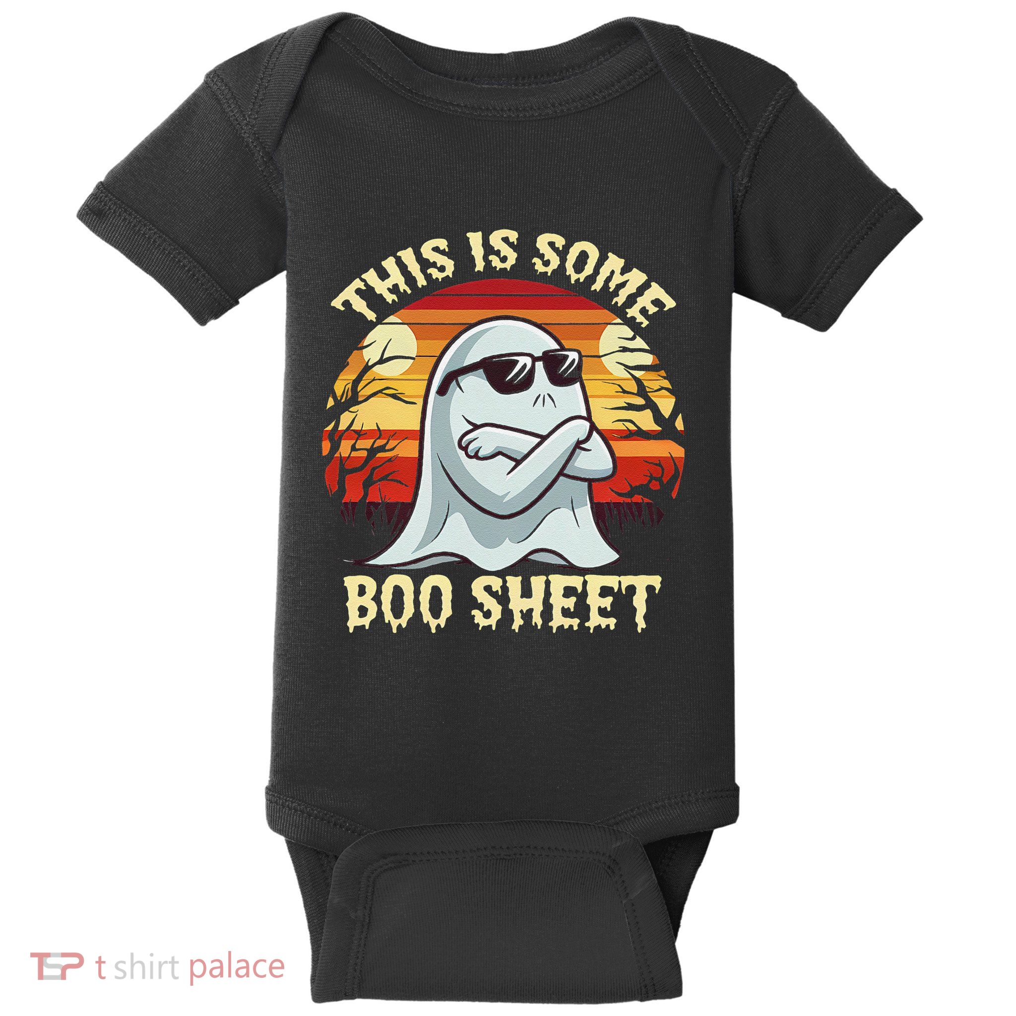 This Is Some Boo Sheet Ghost Retro Halloween Funny Halloween Baby Bodysuit