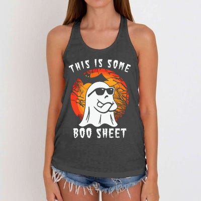 This Is Some Boo Sheet Halloween Ghost Funny Gifts Women's Knotted Racerback Tank