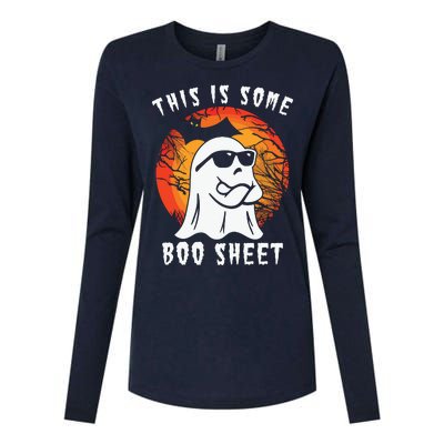 This Is Some Boo Sheet Halloween Ghost Funny Gifts Womens Cotton Relaxed Long Sleeve T-Shirt