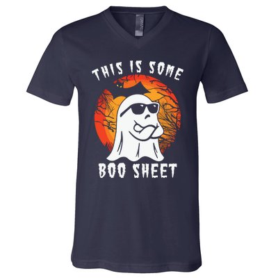 This Is Some Boo Sheet Halloween Ghost Funny Gifts V-Neck T-Shirt