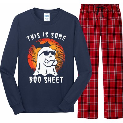 This Is Some Boo Sheet Halloween Ghost Funny Gifts Long Sleeve Pajama Set