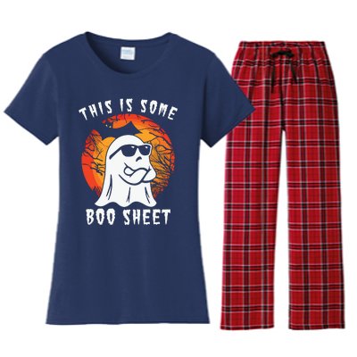 This Is Some Boo Sheet Halloween Ghost Funny Gifts Women's Flannel Pajama Set