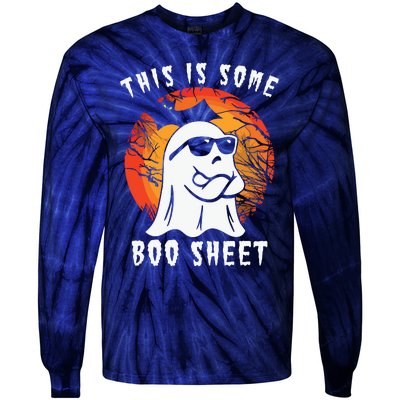 This Is Some Boo Sheet Halloween Ghost Funny Gifts Tie-Dye Long Sleeve Shirt