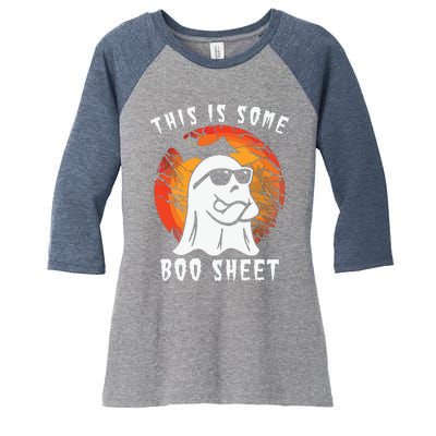 This Is Some Boo Sheet Halloween Ghost Funny Gifts Women's Tri-Blend 3/4-Sleeve Raglan Shirt