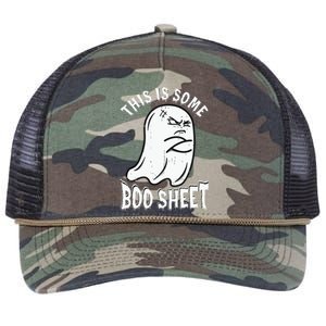 This Is Some Boo Sheet Halloween Ghost Funny Retro Rope Trucker Hat Cap