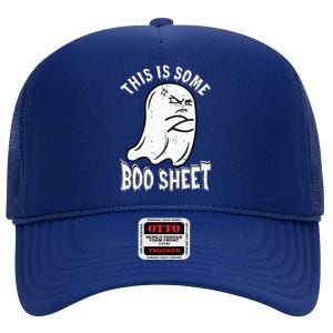 This Is Some Boo Sheet Halloween Ghost Funny High Crown Mesh Back Trucker Hat