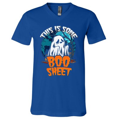 This Is Some Boo Sheet Ghost Halloween Costume V-Neck T-Shirt