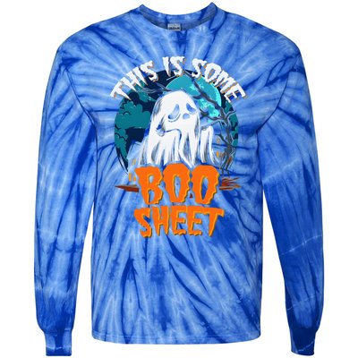 This Is Some Boo Sheet Ghost Halloween Costume Tie-Dye Long Sleeve Shirt