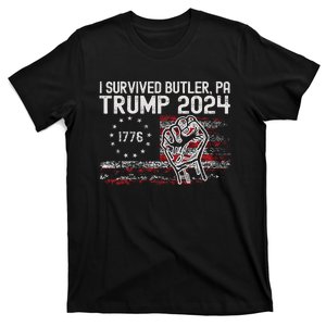 Trump I Survived Trump Rally Butler Pa Shooting Ear T-Shirt