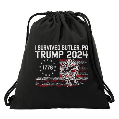 Trump I Survived Trump Rally Butler Pa Shooting Ear Drawstring Bag