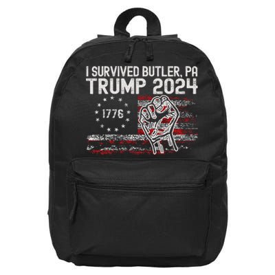 Trump I Survived Trump Rally Butler Pa Shooting Ear 16 in Basic Backpack