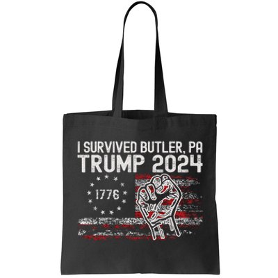 Trump I Survived Trump Rally Butler Pa Shooting Ear Tote Bag