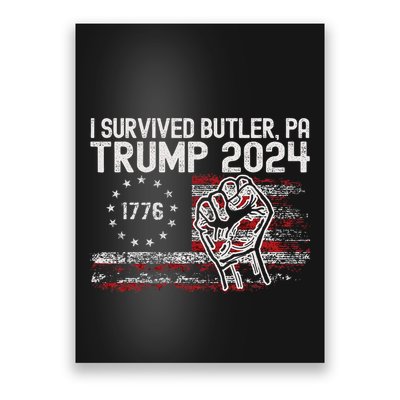 Trump I Survived Trump Rally Butler Pa Shooting Ear Poster