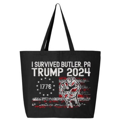 Trump I Survived Trump Rally Butler Pa Shooting Ear 25L Jumbo Tote