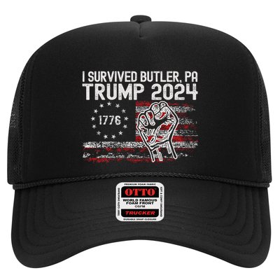 Trump I Survived Trump Rally Butler Pa Shooting Ear Trucker Hat