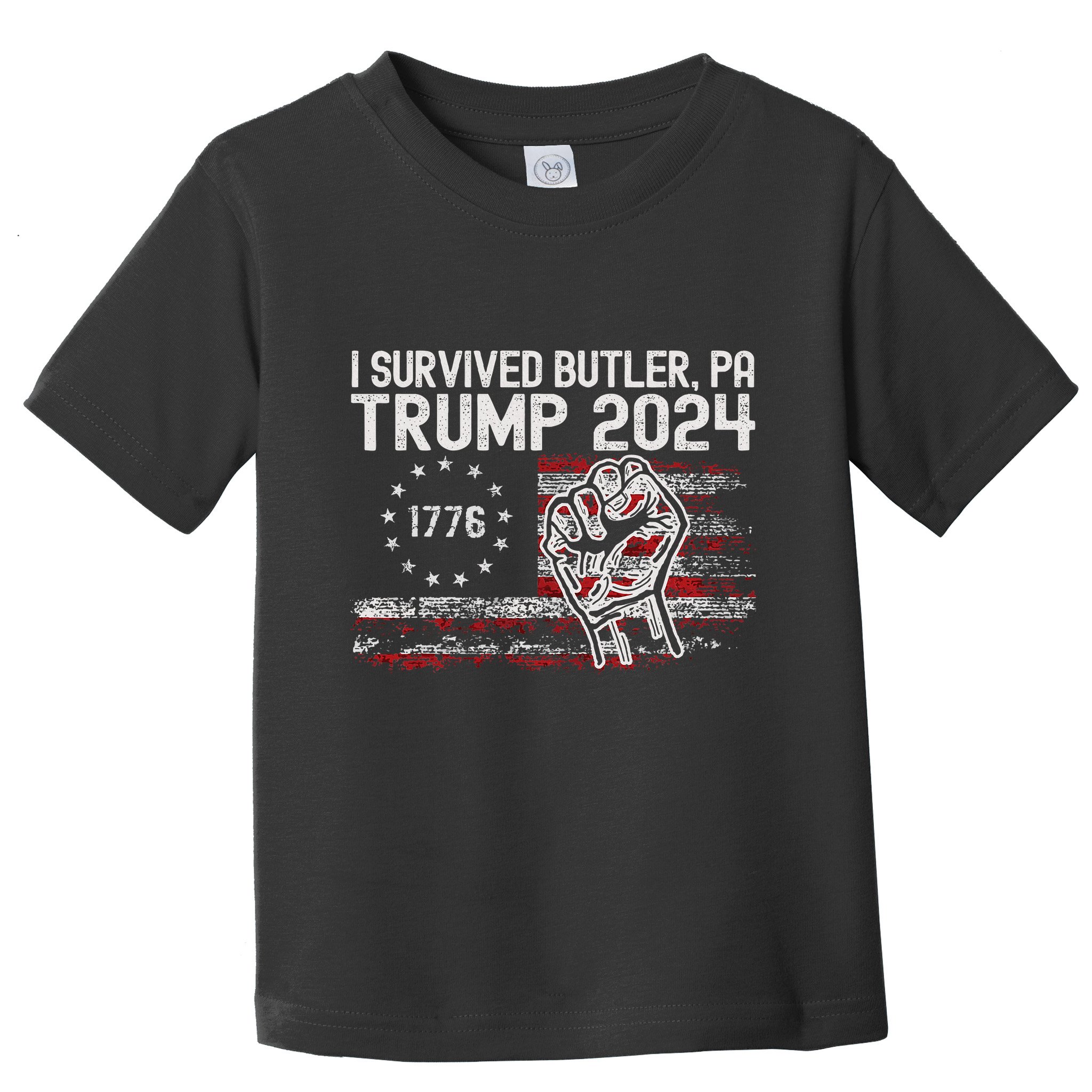 Trump I Survived Trump Rally Butler Pa Shooting Ear Toddler T-Shirt