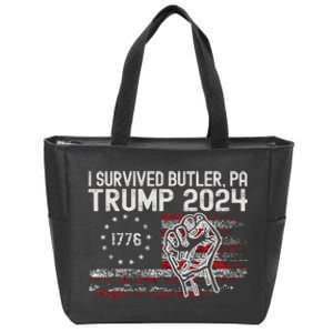 Trump I Survived Trump Rally Butler Pa Shooting Ear Zip Tote Bag