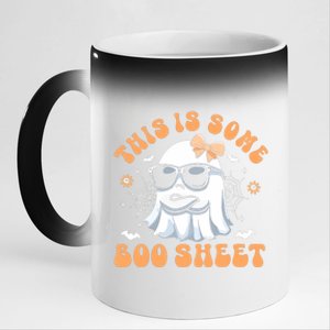 This Is Some Boo Sheet Women Cute Ghost Halloween 11oz Black Color Changing Mug