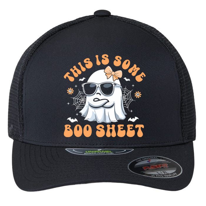 This Is Some Boo Sheet Women Cute Ghost Halloween Flexfit Unipanel Trucker Cap