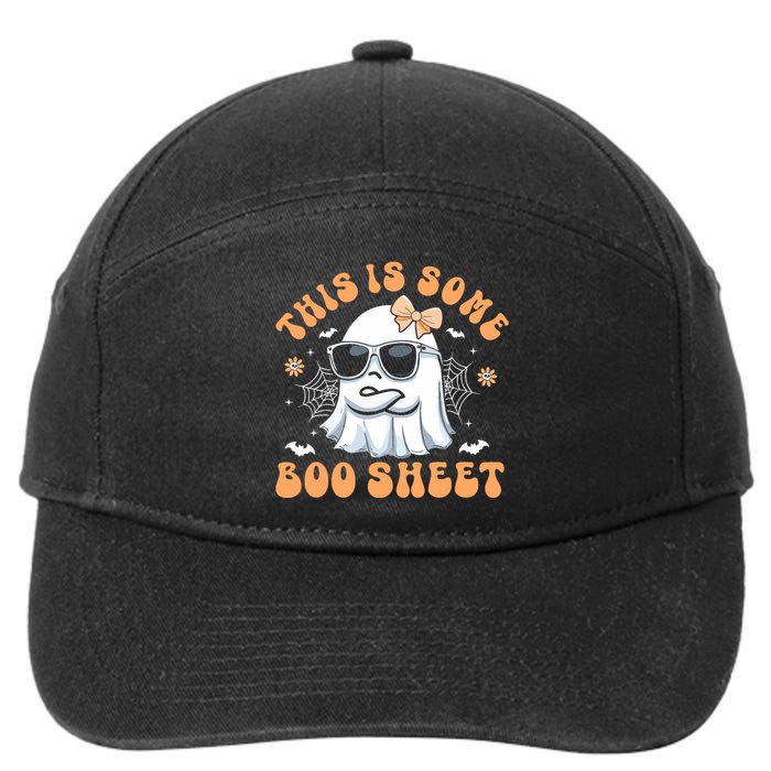 This Is Some Boo Sheet Women Cute Ghost Halloween 7-Panel Snapback Hat