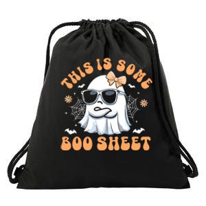 This Is Some Boo Sheet Women Cute Ghost Halloween Drawstring Bag