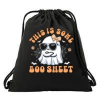 This Is Some Boo Sheet Women Cute Ghost Halloween Drawstring Bag