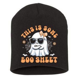 This Is Some Boo Sheet Women Cute Ghost Halloween Short Acrylic Beanie