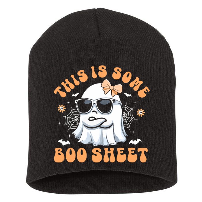 This Is Some Boo Sheet Women Cute Ghost Halloween Short Acrylic Beanie