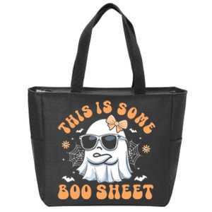 This Is Some Boo Sheet Women Cute Ghost Halloween Zip Tote Bag