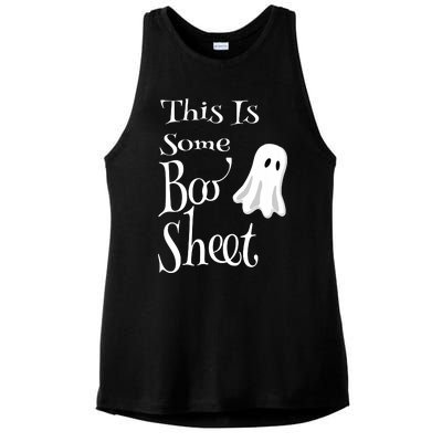 This Is Some Boo Sheet Funny Halloween Pun Design Ghost Gift Ladies PosiCharge Tri-Blend Wicking Tank