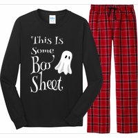 This Is Some Boo Sheet Funny Halloween Pun Design Ghost Gift Long Sleeve Pajama Set