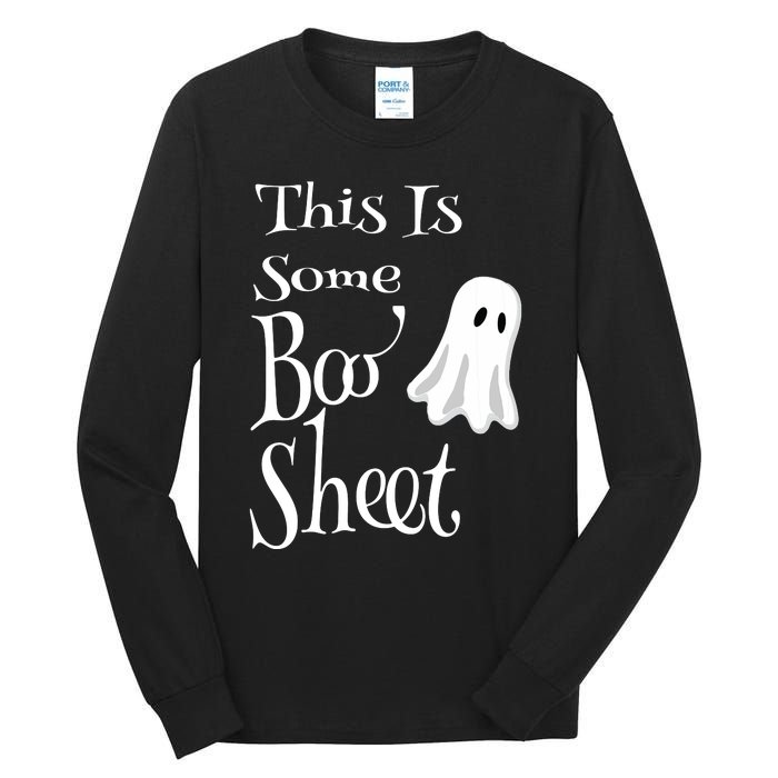 This Is Some Boo Sheet Funny Halloween Pun Design Ghost Gift Tall Long Sleeve T-Shirt