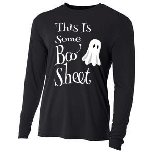 This Is Some Boo Sheet Funny Halloween Pun Design Ghost Gift Cooling Performance Long Sleeve Crew